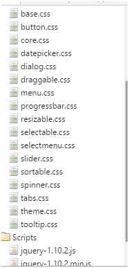 CSS and JavaScript files